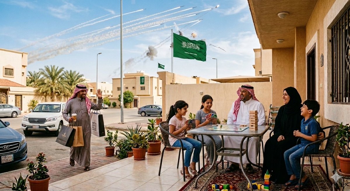 في ظلّ عناية الله، ثم برؤية قيادتنا الحكيمة، نعيش تفاصيل يومنا بسلام وطمأنينة.. لا تزيدنا التحديات إلا ثباتاً، ولا تزيدنا الصعاب إلا إيماناً بأننا في أيدٍ أمينة. هي قصة شعبٍ يزرع الأمل في الأرض، وعيونٍ ساهرة تحمي السماء، وقلوبٍ تنبض بالثقة بأن الله معنا، وأن قوتنا في وحدتنا.💚🇸🇦