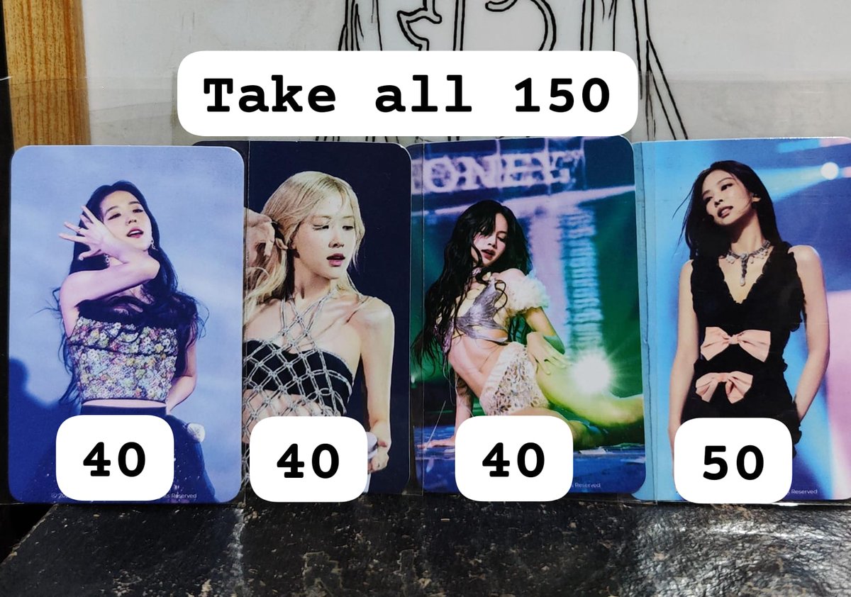 qinzche's tweet photo. [ WTS / Want To Sell ]
Official Cinema PC Blackpink

💸 Price inc. all via 🍊
📦 Ready stock
📌 Jakarta, Indonesia

DM / reply if interested 🤍

t. sbt wts pc photocard kpop blackpink jisoo rose jennie lisa https://t.co/my8FQfQdlq