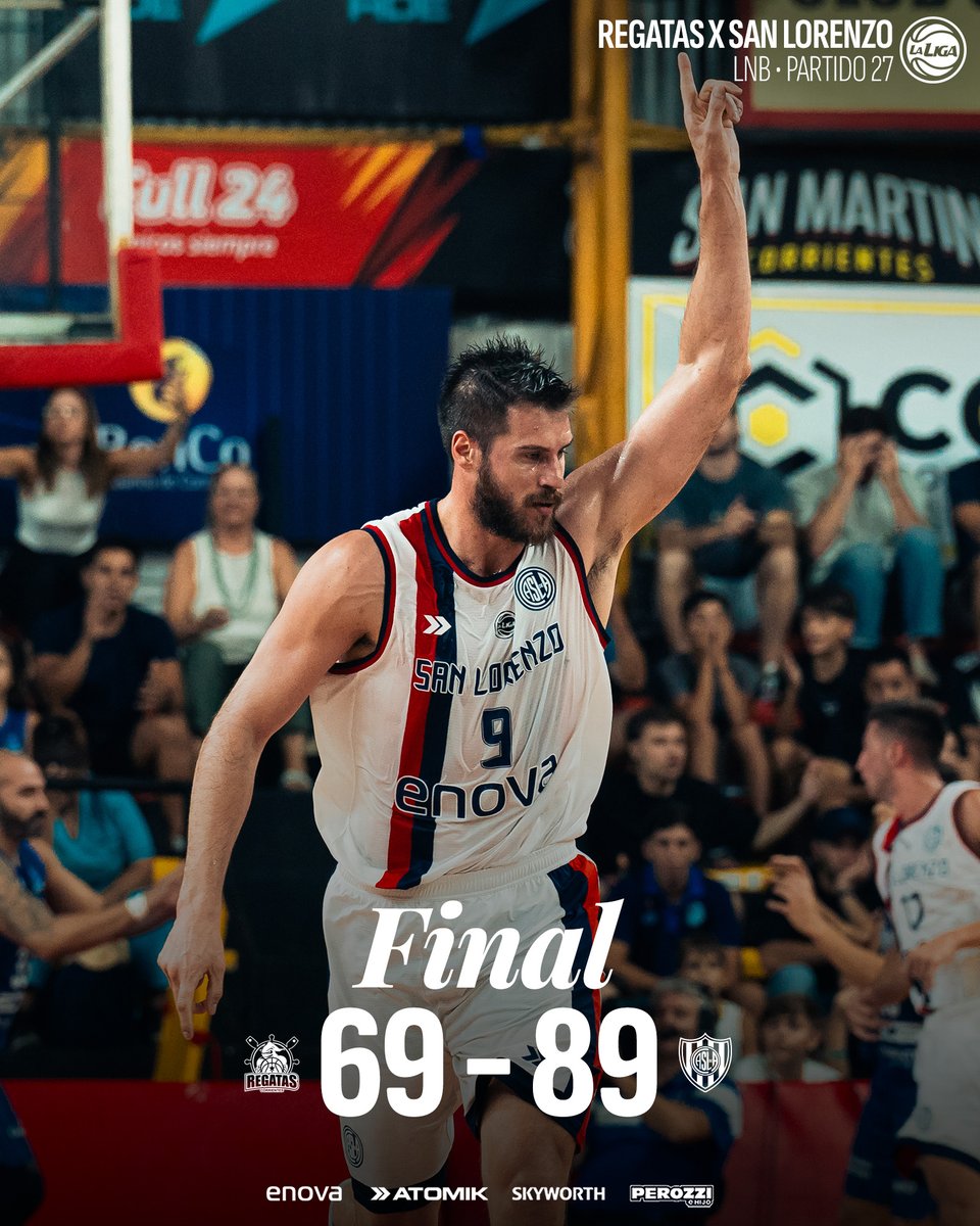 CASLABasquet's tweet photo. 💪 ¡GANOOOOÓ SAN LORENZOOOO!

El Ciclón venció a Regatas por 89-69 en el juego 2️⃣7️⃣ de la @LigaNacional y volvió al triunfo.

🔜 El próximo partido será el domingo 8 de marzo, a las 21, ante San Martín, en El Fortín Rojinegro.

💙❤️💪 ¡Triunfazo, Ciclón! https://t.co/5TsuXY6Y3K
