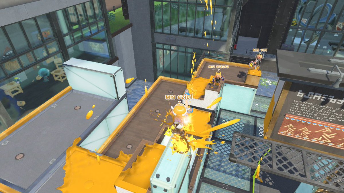 MiracleSplatoon's tweet photo. We won our week 2 set against Bucket of Axolotol 5-1!!

@Ezio_spl "best player in the lobby" - Stara
X-Man: brand new pro player
@_Vividdy what's your 3rd favorite colour?
@arzuru0 triangulation of the torpedo 

#SKILLNOTLUCK #compsplatoon https://t.co/CKCextZM9d