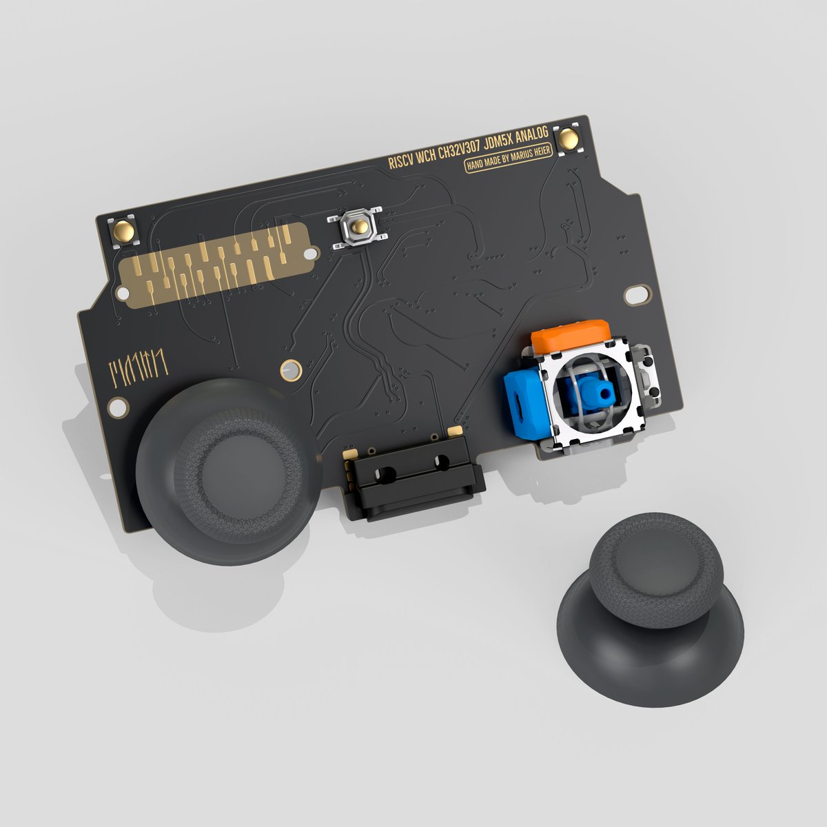 MERKAG_JP's tweet photo. REACTAボード（JDM-5X）

@MariusHeier 設計のコントローラーボード。

はんだ付け不要のキット。
USB-C。
グリップ付き背面シェル。

スティックは3種類。

■ TMR / AXIS（MIDAS） / ALPS

必要な構成だけを選ぶコントローラー。

Build it your way.

https://t.co/TVpYmd9DGe

#MERKAG #REACTA https://t.co/GPbrfiAfCf