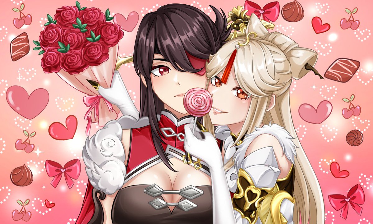 AeriStudio15's tweet photo. Sweet moments shared together 💗🍬
Love, roses, and a little candy to make the day brighter.

#vtuber #Anime #opencommisions #Animeart #referencesheet https://t.co/KwthK3vFGU