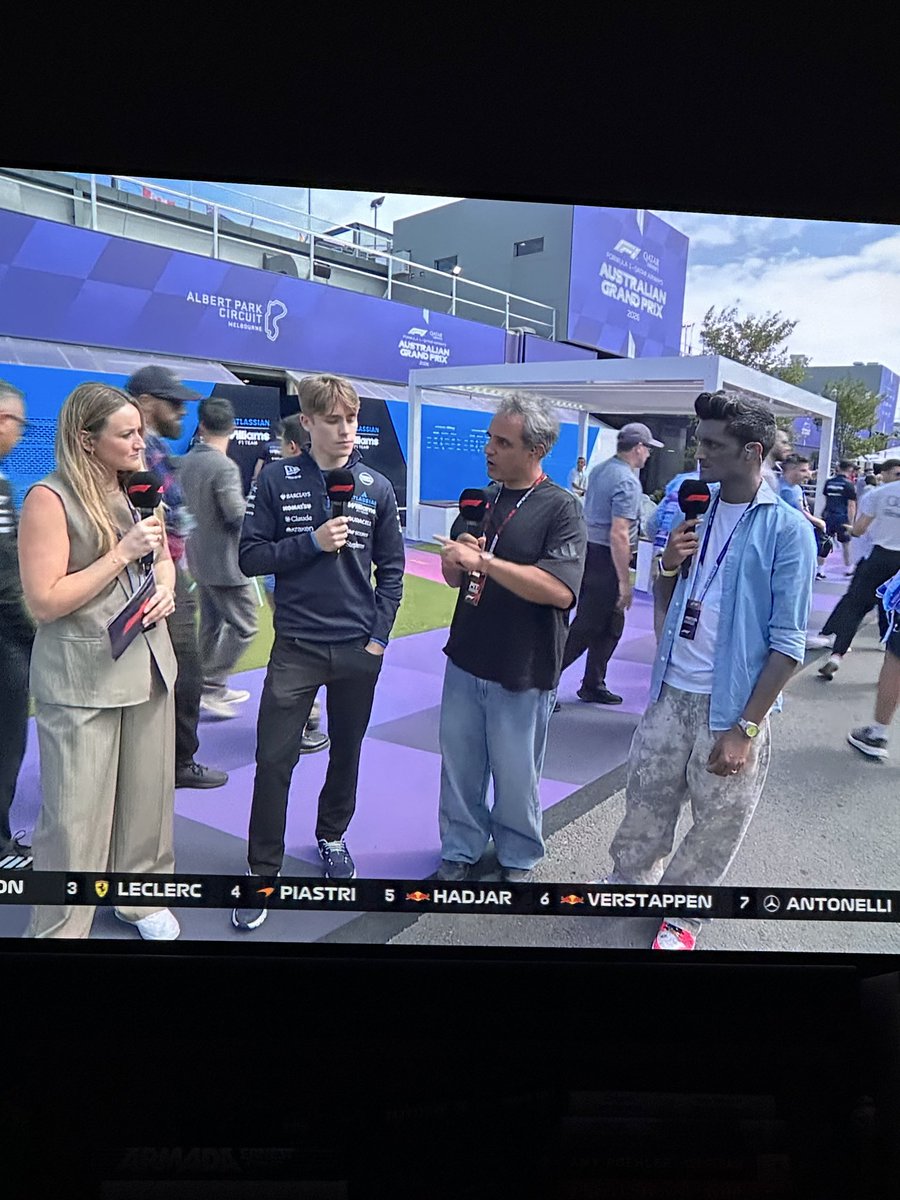 adalbyaday's tweet photo. I’ve not watched much (any) F1 racing, but is this commentator… blue? https://t.co/oYGNUZlXxs