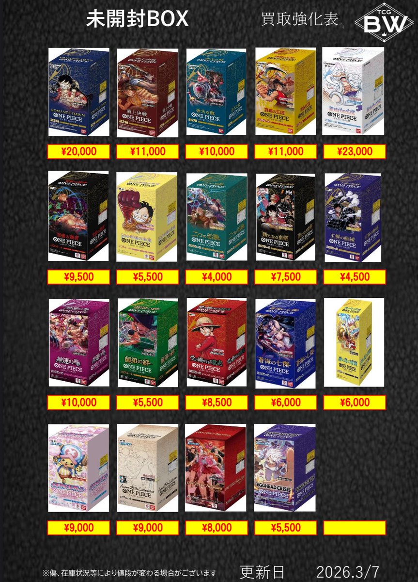 ワンピース未開封BOX