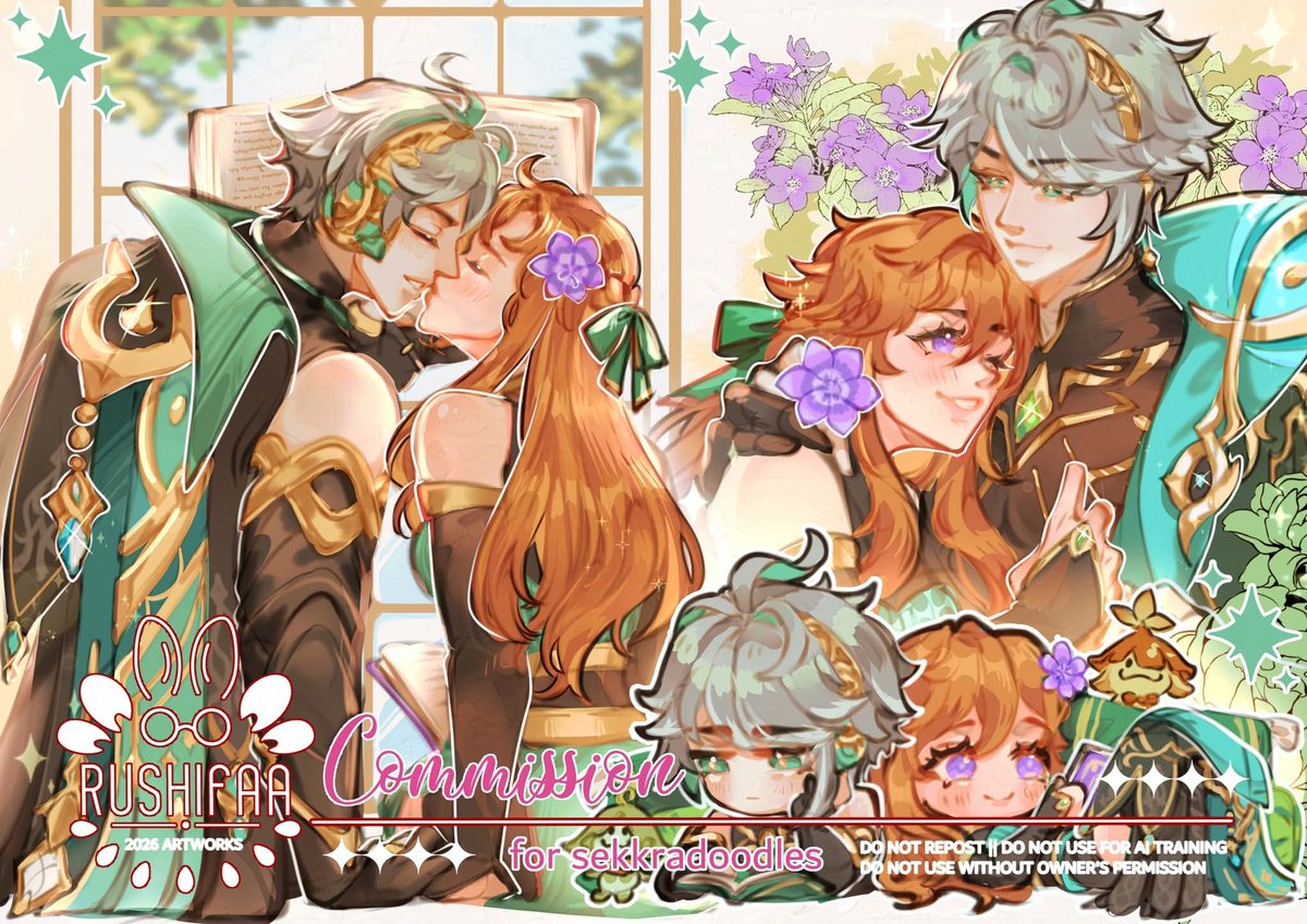 RuShifaa_'s tweet photo. New service on my VGen!🎉
✨️Couple / Duo Sketchpage✨️

You will get:
- 1 halfbody
- 1 bust up
- 1 chibi
of 2 characters you requested 💛💛

⚠️it's a "surprise me" type of service,  so make sure you provide thorough briefs of the Dos Donts of ur characters! https://t.co/GgeJMQQw2W