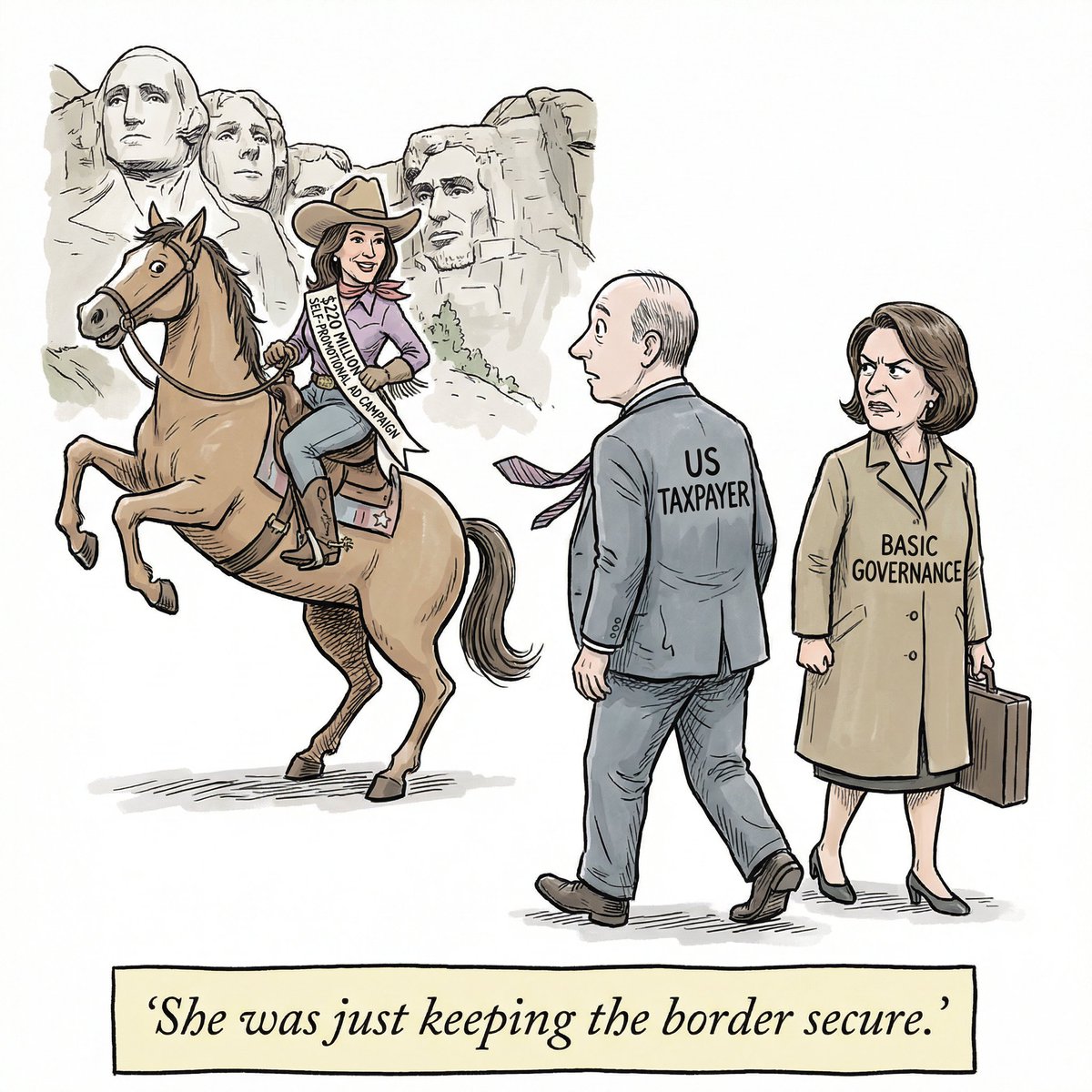 SocietaSupply's tweet image. Spent a quarter billion dollars to run ads of herself on horseback. Got fired. 🐴💸 #USPolitics  

cbsnews.com/news/kristi-no…