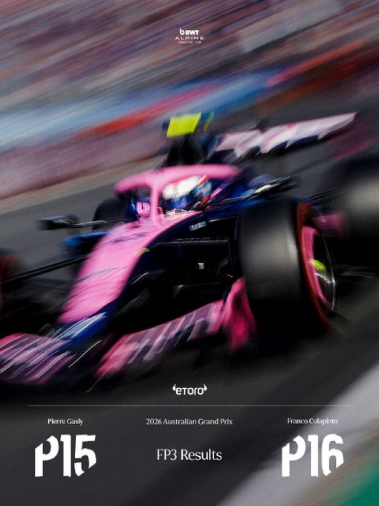 Las perspectivas para la Quali son limitadas para Alpine, pero la incertidumbre general hace que todo pueda suceder… 

#ausgp #vamosnene #TelemetricoF1