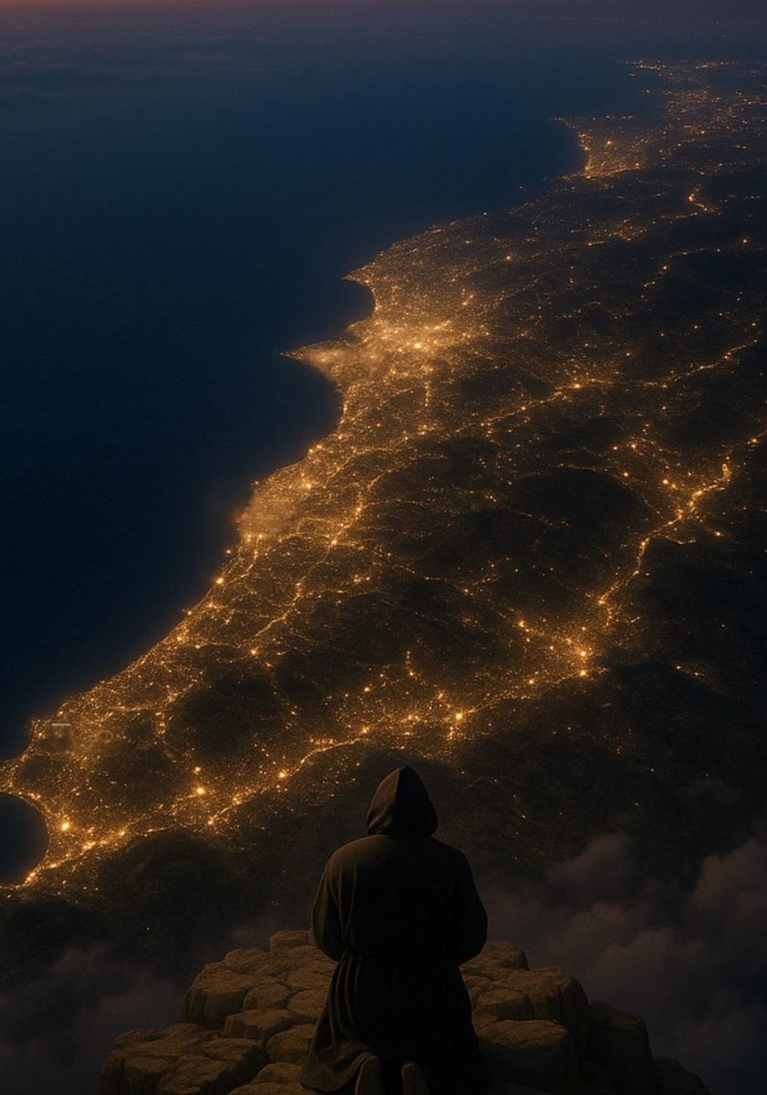 Beautiful picture of Saint Charbel praying and looking over Lebanon from a hill top.

The country is currently being heavily struck.

Nobody wins in war. Everyone loses.
