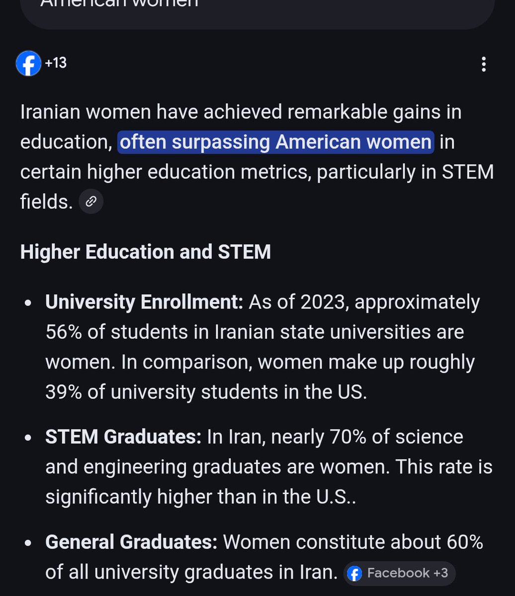 Mriyas84's tweet photo. @chrissomebody @Jvnior No. Where they have more educated women than your America. Stop following propaganda and read the facts. You may Google it and verify. https://t.co/czuT4rbRIO