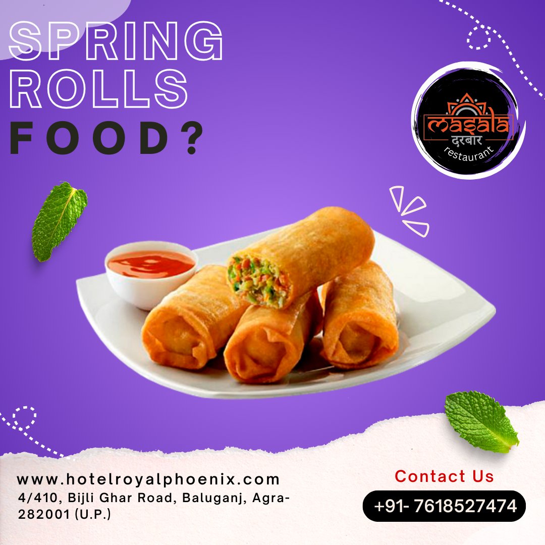 royalphoenix0's tweet image. 🥢✨ Crispy Spring Rolls – A Perfect Crunchy Delight! ✨🥢
📍 4/410, Bijli Ghar, Khowa Mandi, Baluganj, Agra
📞 0562-4306474 | +91-7618517474 | +91-7618527474
🌐 hotelroyalphoenix.com

#SpringRolls #MasalaDarbar #MDAgra #AgraFoodies #CrispySnacks #VegSnacks #ChineseFood