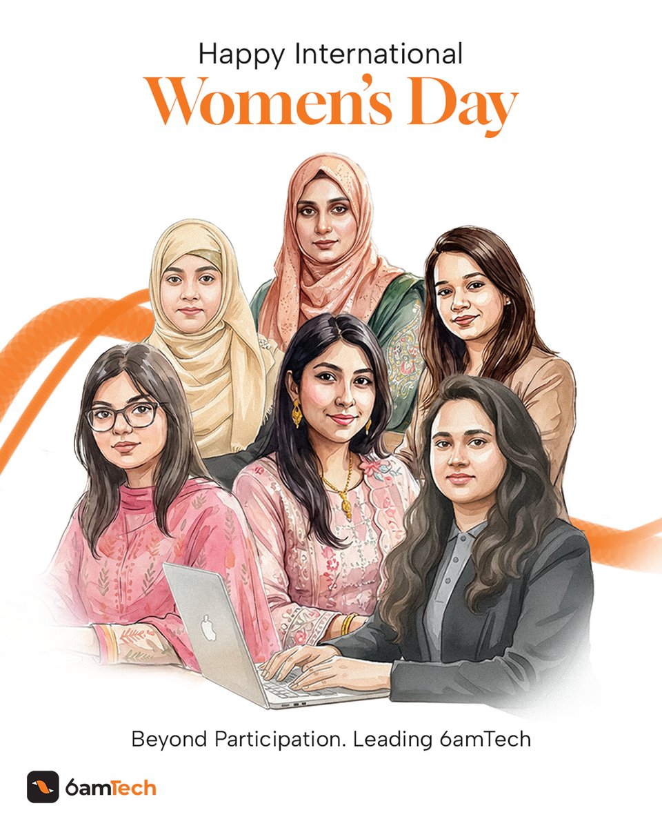 6amTech's tweet photo. Around the world, women still fight for rights that should never have been in question.

At 6amTech, our answer is simple: representation.
Women lead Product, Dev, QA, Business Development, Content &amp; HR here — not waiting for change. Building it.

Happy International Women's Day https://t.co/AOctjoISwj