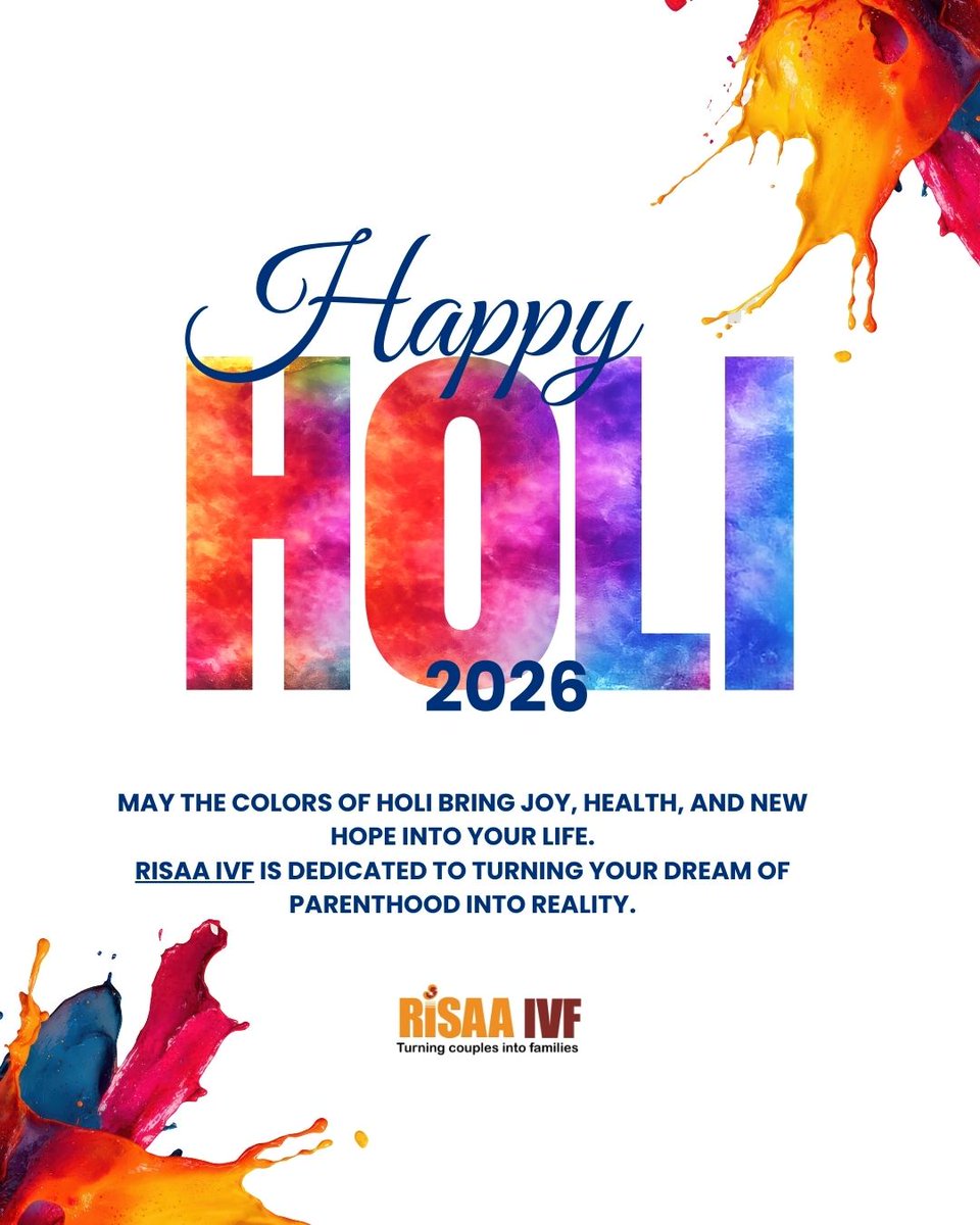 risaaivf's tweet image. Celebrating Holi with colours of hope and new beginnings. Risaa IVF wishes you joy, positivity, and dreams that grow into beautiful possibilities.

#HappyHoli #RisaaIVF #FestivalOfColours #HopeAndHappiness