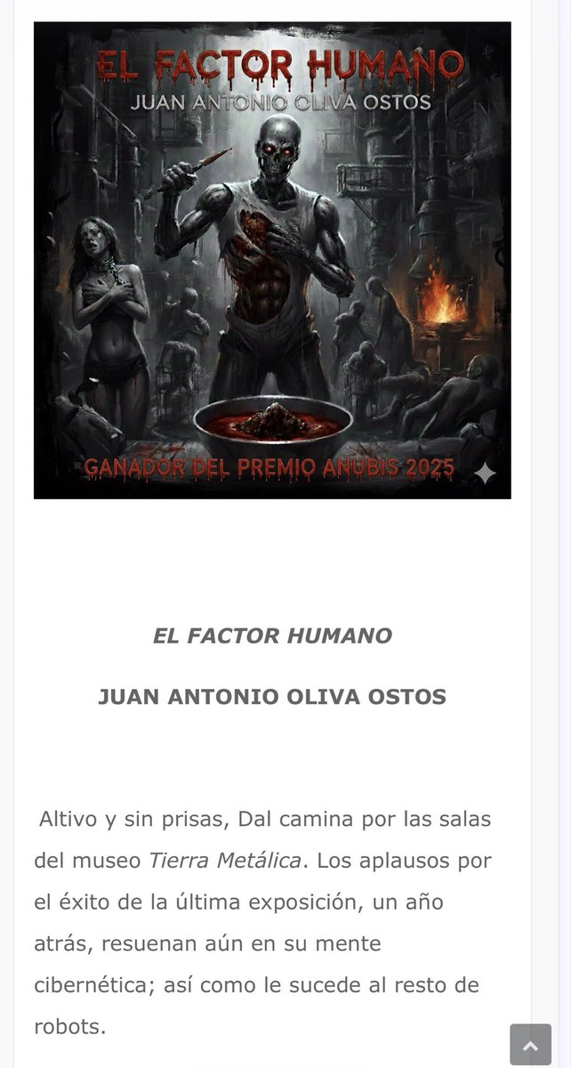 JuanAOliva13's tweet photo. He enviando relatos durante décadas. Pero no me he desanimado nunca. Y la gran mayoría de veces no ha habido suerte, pero sigo probando y otras sí 😁. ¿El último?👇🏻😁 En enero, @premioanubis 2025 ☺️. Podéis leer el cuento completo en su web 😉.

https://t.co/QEW2NPbQeJ https://t.co/2BufaxqXgP