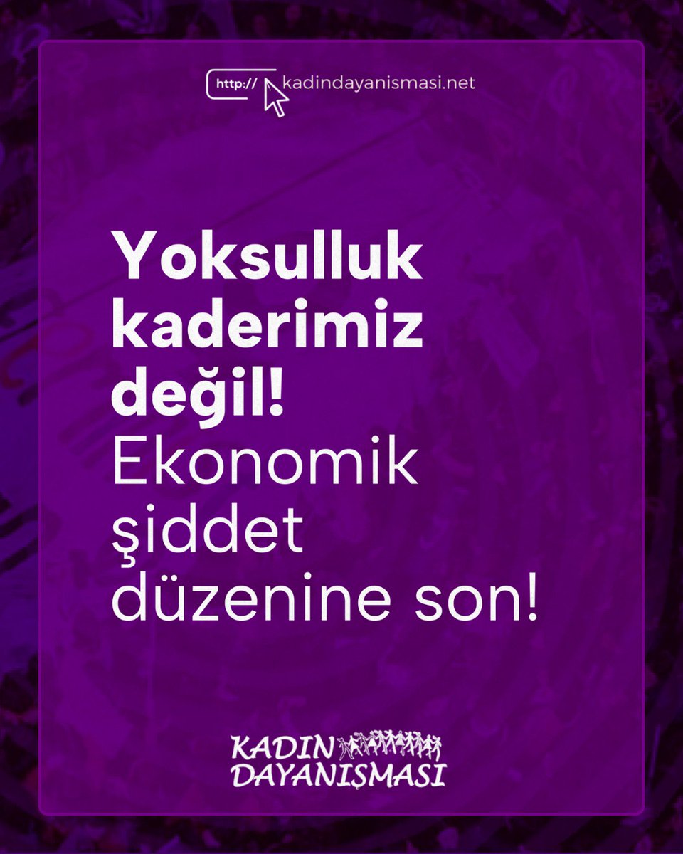 🟣Güvenceli iş, insanca yaşayacak ücret istiyoruz! Eşdeğer işe eşit ücret!
🟣Bakım emeği kamusallaştırılsın! Her mahalleye ücretsiz kreş, yaşlı bakım merkezi ve kadınlara güvenceli istihdam sağlansın!
🟣Yoksulluk kaderimiz değil! Ekonomik şiddet düzenine son!
#8Mart