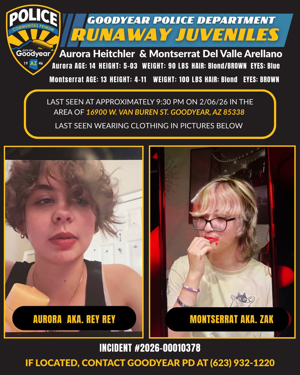 Goodyear Police Dept tweet media