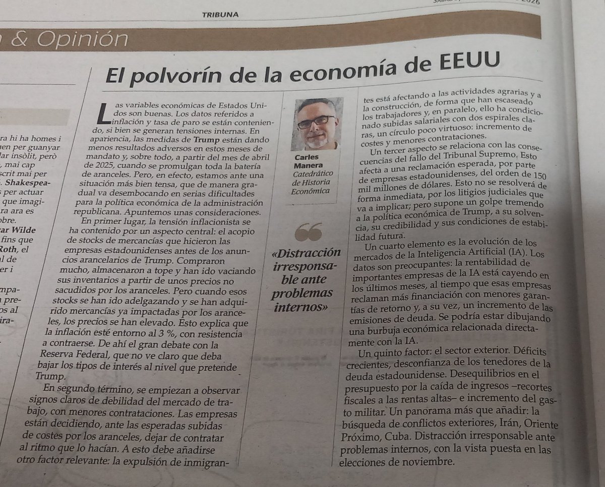 PEREANTONIMATEU's tweet photo. EL POLVORIN DE LA ECONOMIA DE EEUU
@CarlesManera @UHmallorca "Distracción irresponsable ante problemas internos" 5 factores https://t.co/NQG3jwpXbO