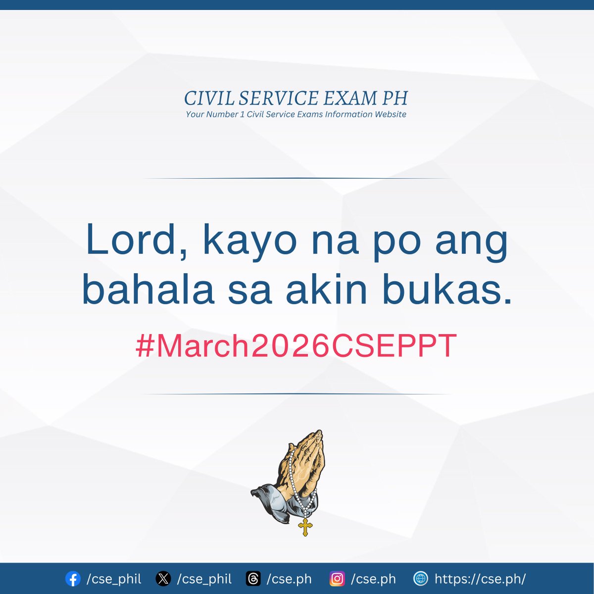 Lord, kayo na po ang bahala sa akin bukas. 🙏 #March2026CSEPPT