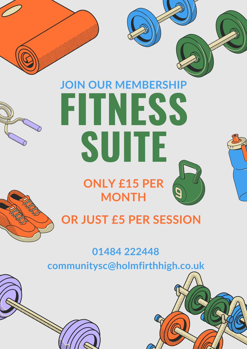 Want to get into fitness?  Come along to our fitness suite. £15/month or pay as you go for £5 per session. #FitnessJourney #FitnessGoals #sportscentre #holmfirthevents #CommunityVibes