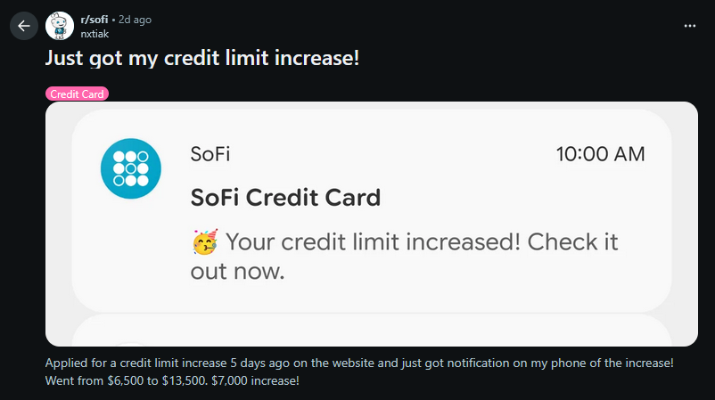 insiderinvests's tweet photo. $SoFi is increasing peoples credit limit

This is bullish https://t.co/x29khzObX8