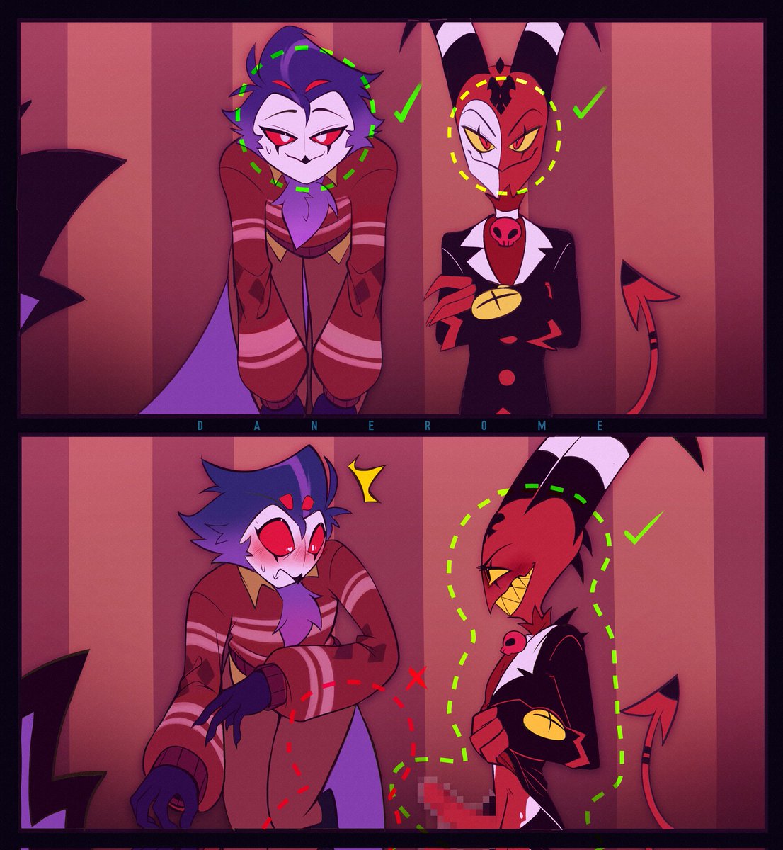 Dani_R0me's tweet photo. Facial recognition in the office seems strange 🥵🔥
A fun little drawing until today's short ✨
#stolitzo #stolas #Blitzø #HelluvaBoss https://t.co/N9rv4pItYB