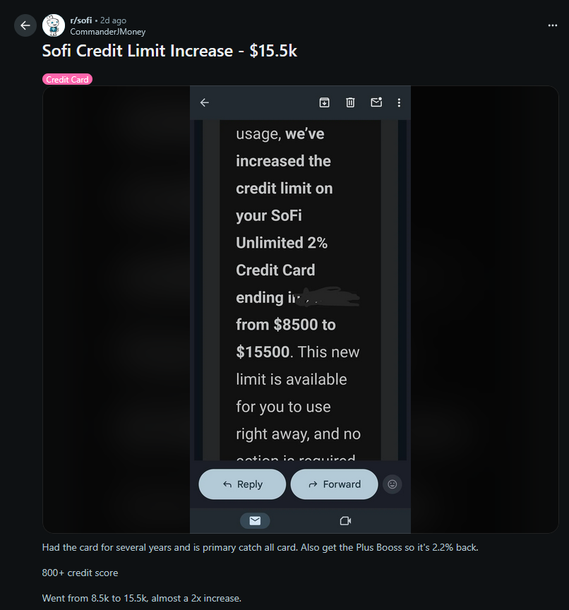 insiderinvests's tweet photo. $SoFi is increasing peoples credit limit

This is bullish https://t.co/x29khzObX8