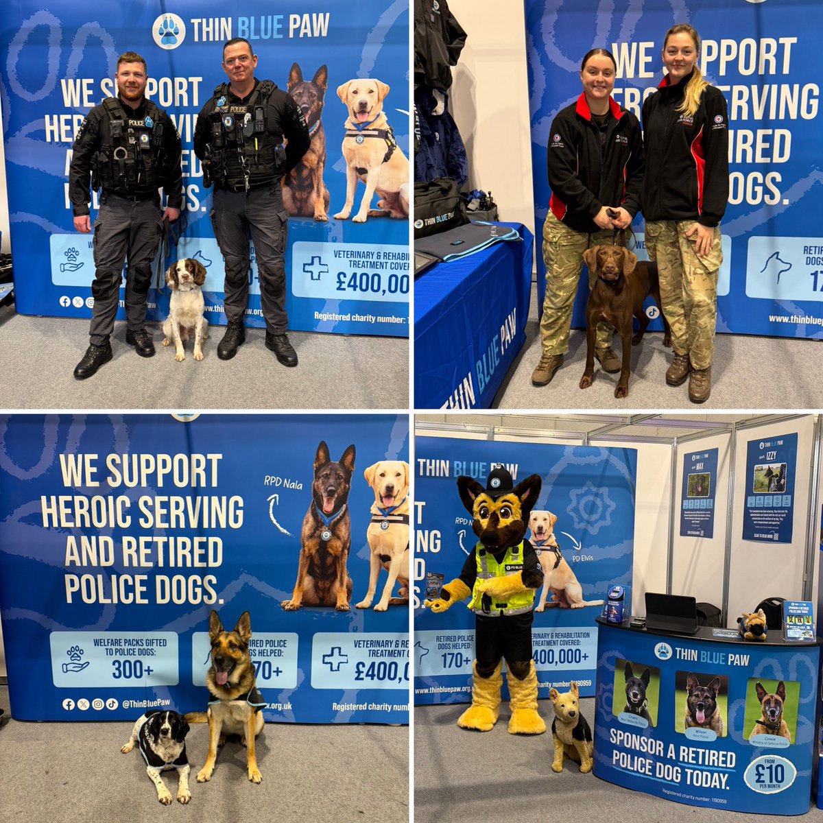 We’ve had a great two days at #Crufts, joined by our friends from Staffordshire Police, the Royal Air Force Police, and retired police dogs Sox and Eva from Surrey and Sussex Police. Come and say hello to the team in Hall 2 – Stand 192 today and tomorrow! 💙🐶🚔🇬🇧