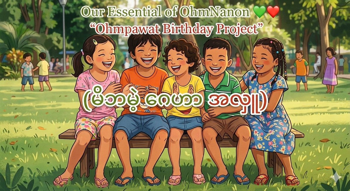 rar441812's tweet photo. For Ohm Pawat’s Birthday (22.03.2026), Myanmar fans will be sharing love and joy with children at an orphanage. A special gift for a special soul. ✨💚❤️
@ohmpawatt #Ohmpawat
#MyanmarFan https://t.co/HwQVYaRI9R