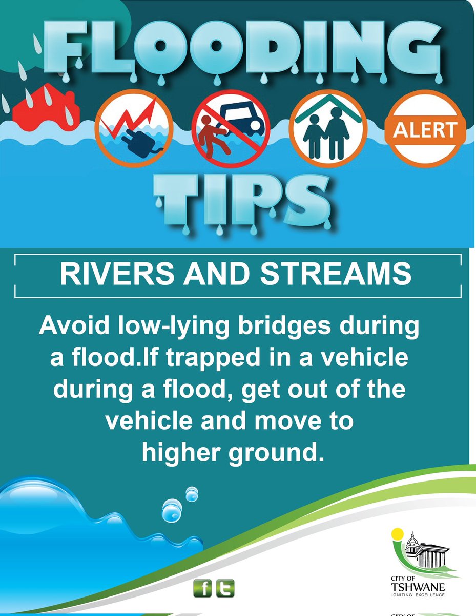 CityTshwane's tweet photo. What to do during floods. #FloodingTips https://t.co/MajcLFi0js