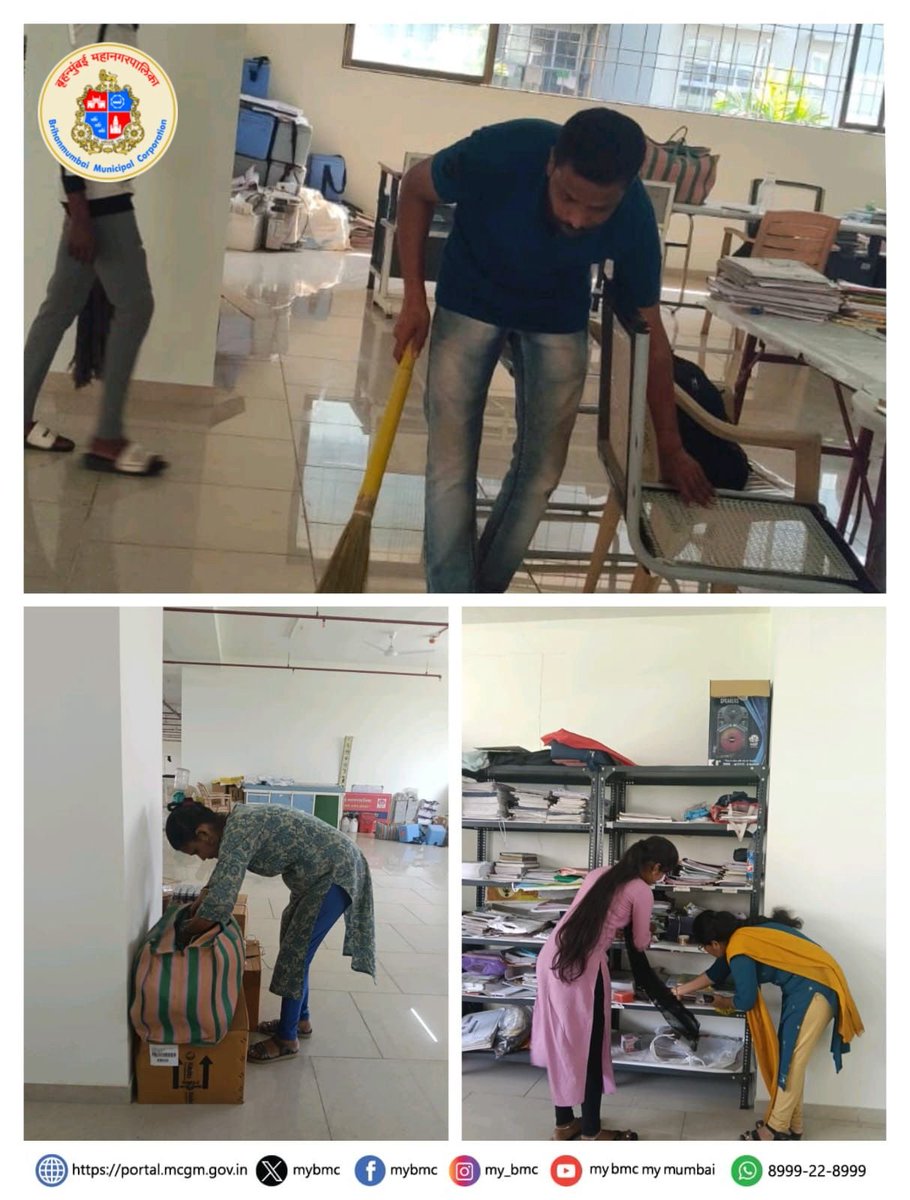 mybmcWardRS's tweet image. बृहन्मुंबई महानगरपालिकेच्या ‘आर दक्षिण’ विभागामार्फत कांदिवली येथील हनुमान नगर क्र. १ आरोग्य केंद्र व आकुर्ली आरोग्य केंद्र येथे विशेष स्वच्छता मोहीम राबविण्यात आली.

स्वच्छतेच्या या उपक्रमामध्ये विभागातील अधिकारी व कर्मचाऱ्यांनी उत्साहाने सहभाग नोंदविला.

#CleanlinessDrive