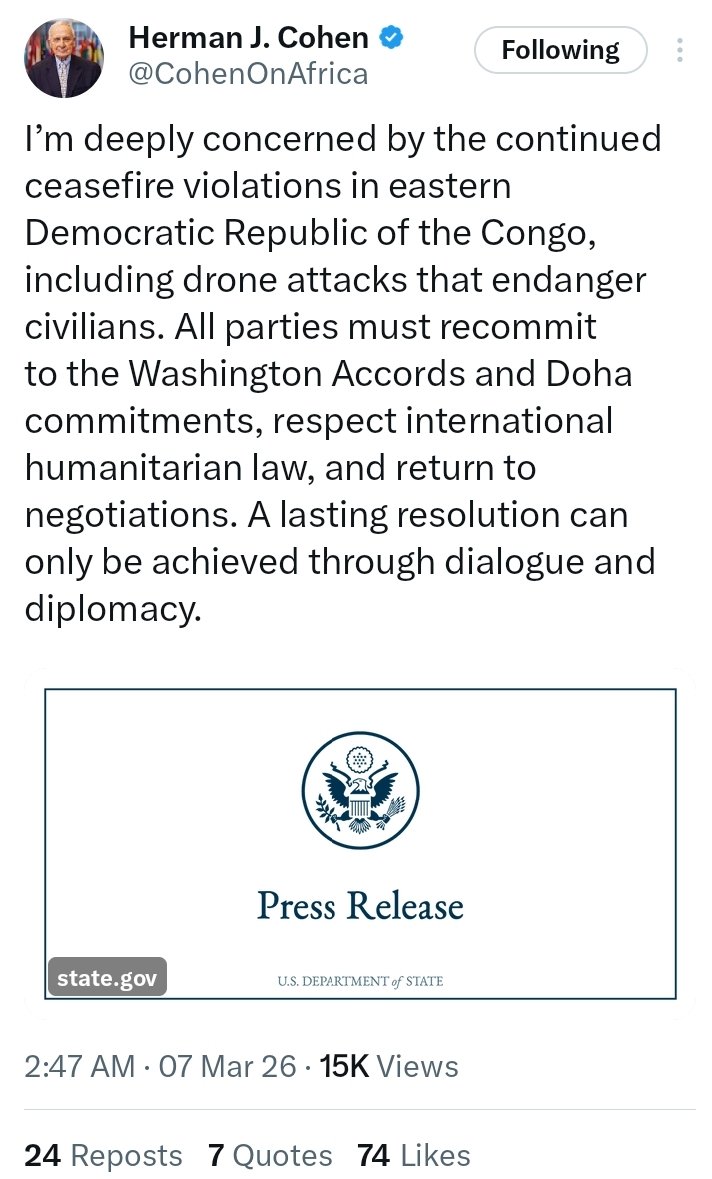 Umutamenw_Erica's tweet photo. While the world watches, FARDC violates cease fires daily, ignoring Washington, Doha & Luanda accords. @POTUS @vonderleyen you should sanction Kinshasa's leaders for their aggression!
No more impunity for civilian bombings.😭😭
@CohenOnAfrica
@SecRubio
#ImposeSanctions https://t.co/HebHAmGIBu