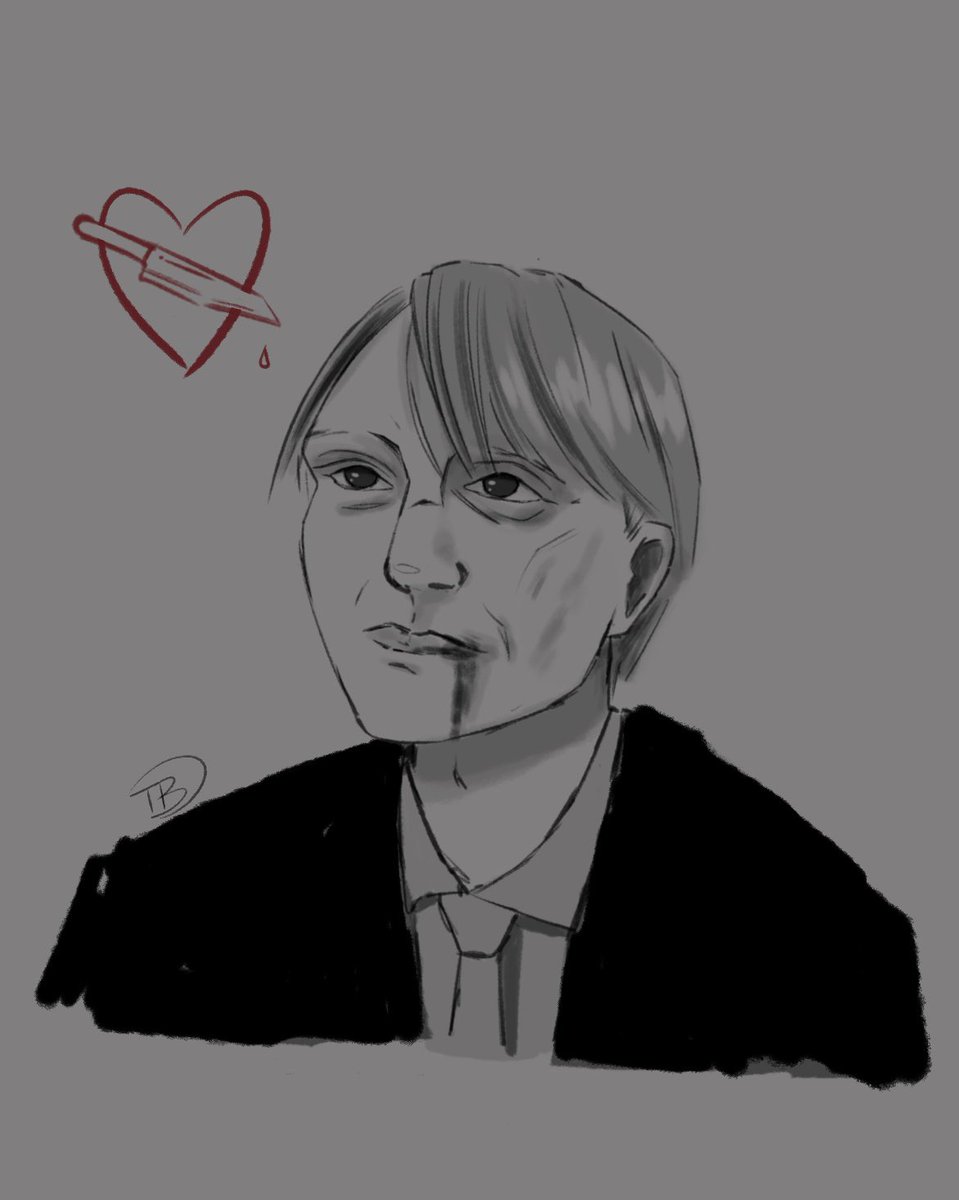 svmbuck3r0ckz's tweet photo. Quick Hannibal study based on that one scene where his eyes sparkle while looking at will #hannibal #hannibalfanart #gayashell #whyhedothat https://t.co/Jsl0OFDbuJ