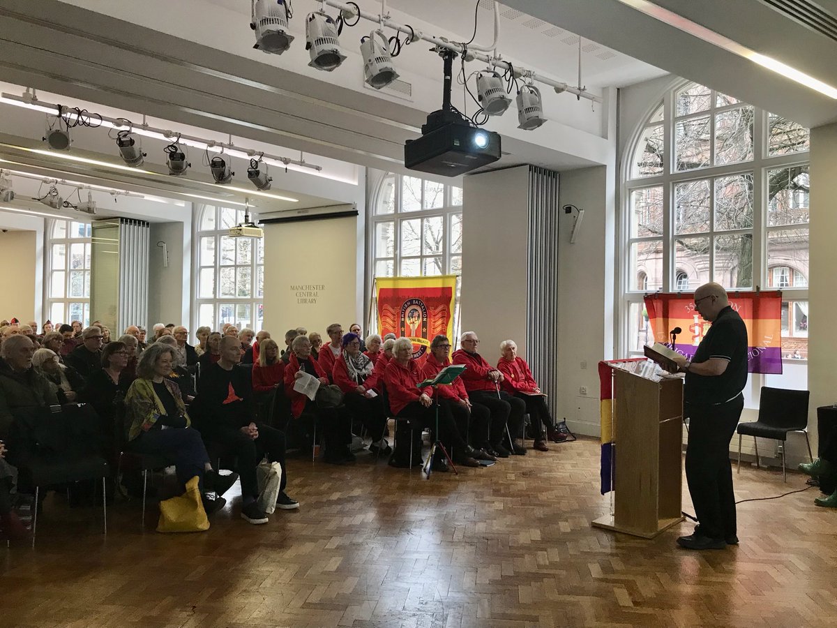IBGtrManchester's tweet photo. Our Spanish Civil War commemoration at Manchester Central Library was very well attended. Thanks for support. Talks included an introduction to the war &amp; another on the Battle of Jarama, which was particularly significant for British volunteers. More posts will follow @IBMT_SCW https://t.co/N3UMM7PDDj
