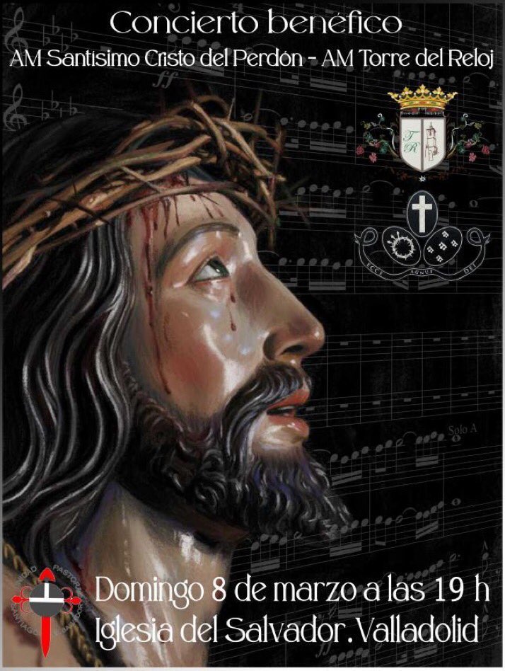 El próximo domingo 8 de marzo a las 19h en iglesia del Salvador será el Concierto benéfico conjunto de la AM "Santísimo Cristo del Perdón" de la cofradía junto con la <a href="/amtorredelreloj/">A.M.Torre del Reloj</a>.
La recaudación irá destinada para <a href="/CentroAlbor/">Centro ALBOR - Oblatas</a> de las hermanas Oblatas.