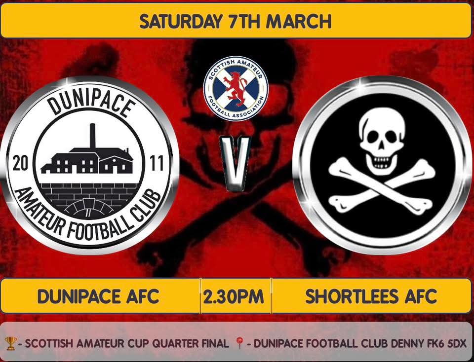 Scottish cup day.

Lads are away to a top dunipace team today trying to book our place in the last 4.

All support is appreciated 

⚫️🔴DARE TO DREAM🔴⚫️

<a href="/scottish_aff/">AmateurFixturesResultsSCO</a> <a href="/SMMediaEnt/">SM Media</a> <a href="/AyrshireAFA/">Ayrshire Amateurs</a>