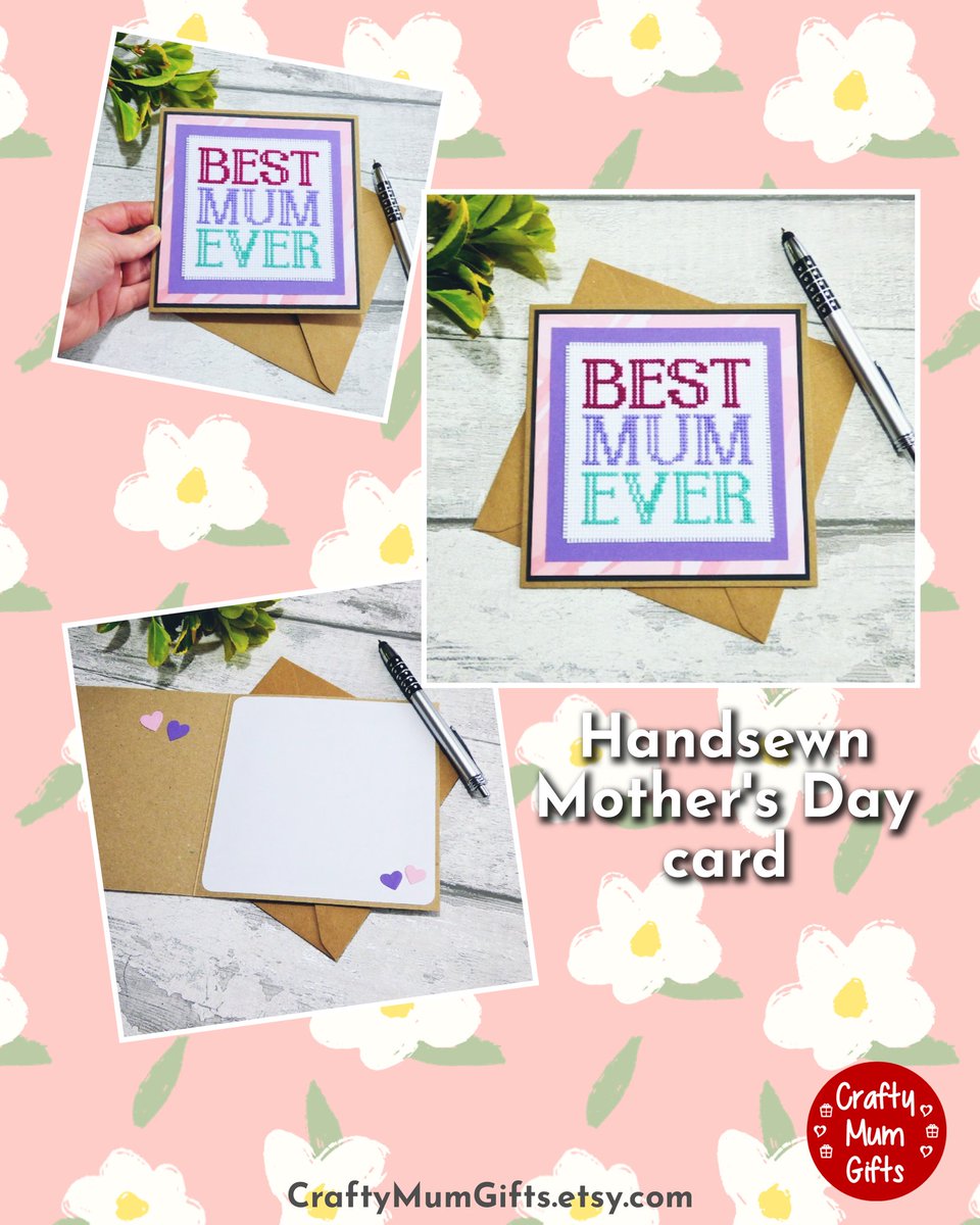 GiftsMum's tweet photo. Only two handsewn Mother's Day cards left in stock. Get in quick to order and have posted to you in time for 15th March! £5.50 with free P&amp;P to England, Scotland and Wales 🎁 

https://t.co/Wt0J5x6M7Y

#MothersDay #HandmadeCards #GiftForMum #CrossStitchGifts #ShopSmall https://t.co/84hKNbI8RU