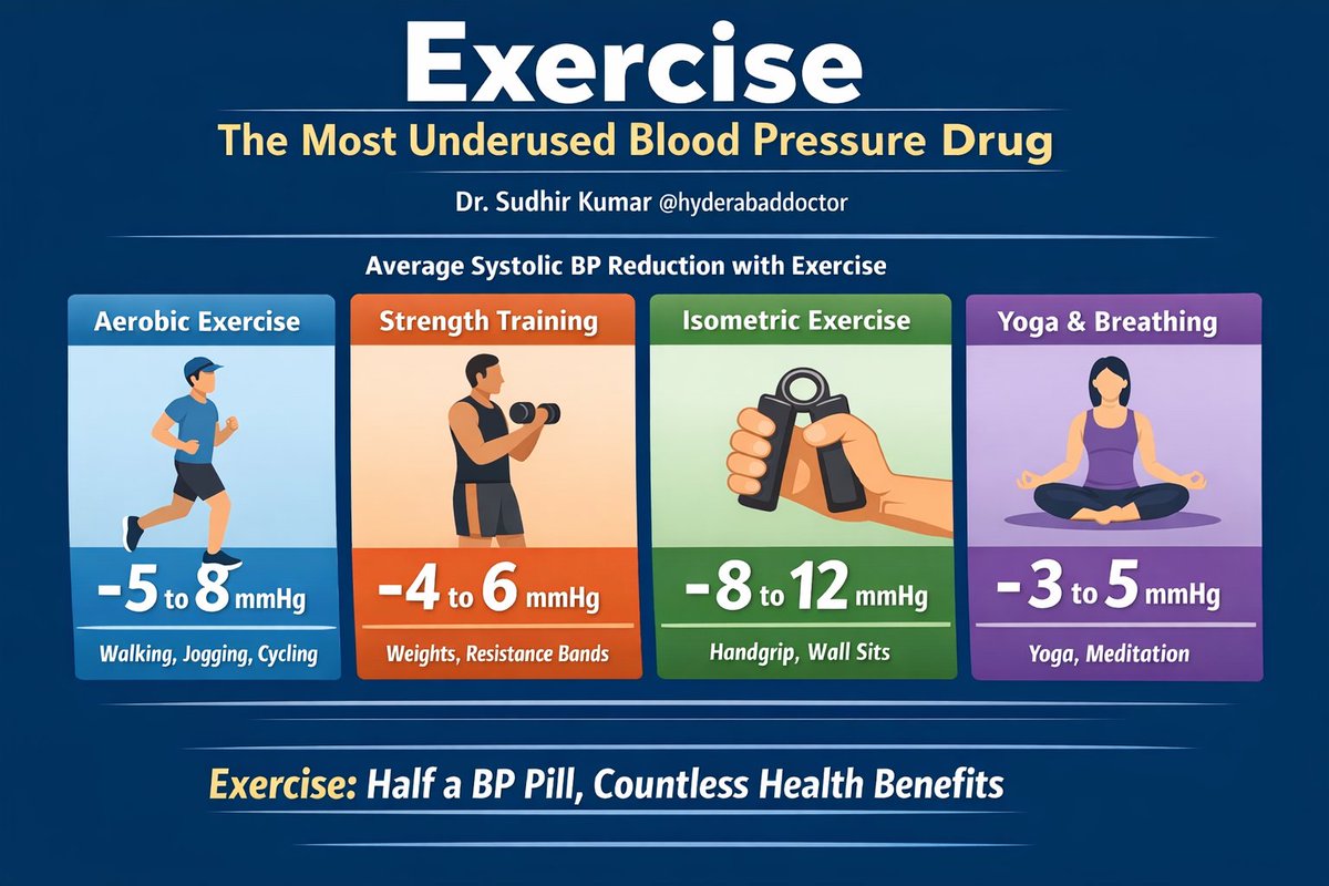 Exercise: The Most Underused Blood Pressure Drug
As a neurologist, I often tell patients this:
If exercise were a pill, it would be one of the most widely prescribed drugs in the world.
Because the effect of exercise on blood pressure is real, measurable, and surprisingly large.