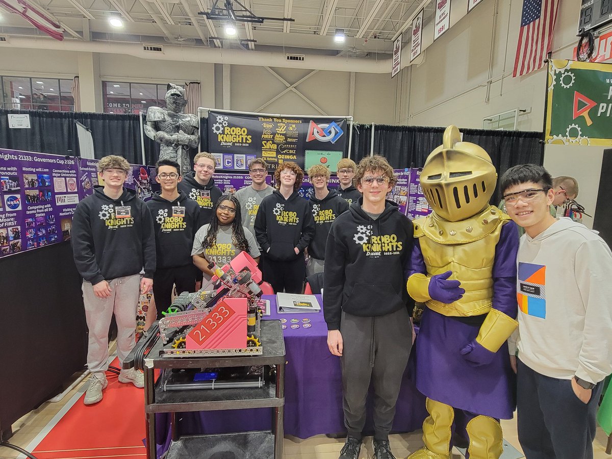 21333Robo's tweet photo. Day 1 of the Illinois FTC State Championship!  We have set up our pit, met other teams, done our presentation, and checked into the hotel!  

Qualification matches start tomorrow morning at 9am. https://t.co/iCjPeNMFv6