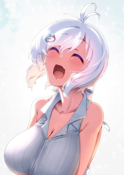 あの日イルカさんが鳴いたから みんな眩しい笑顔に出会えたんだよね #電脳少女シロ #SiroArt