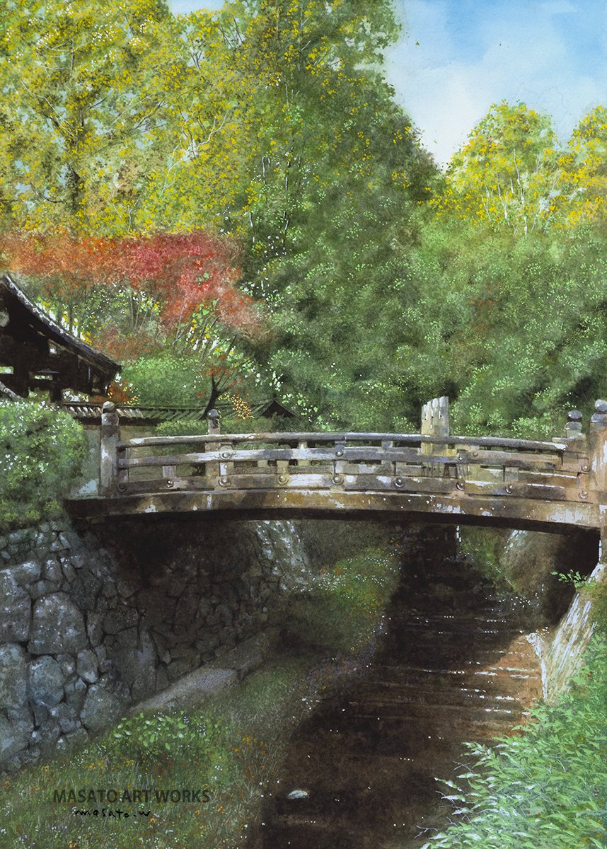 水彩画新作現在2作品 : 京都風景】 水彩画の新作を制作中。テーマは