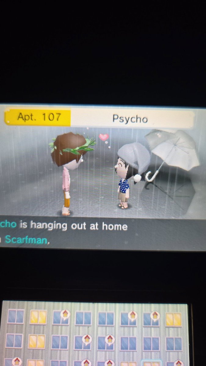 YolandaConsta15's tweet photo. I'M LOOSING MY MIND WITH MY TOMODACHI LIFE ISLAND,PSYCHO ROSIE BROKE UP WITH HER CANON BOYFRIEND 2 WEEKS AGO AND I'VE BEEN TRYING TO GET SCARFMAN AND PACMAN TO DATE AND ITS NOT WORKING,WHAT HAPPENS THE MOMENT I GIVE IT A BREAK...PSYCHO ROSIE ENDS UP DATING SCARFMAN,THIS IS CRAZY https://t.co/GdFe0LfGmN
