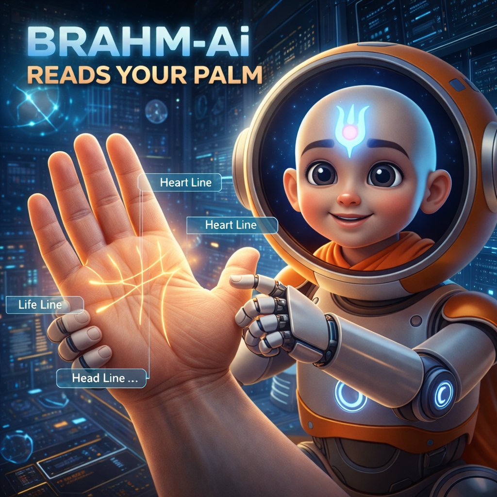 RamcoinGlobal's tweet photo. India’s first AI that can see and read your palm. 🖐️
Just turn on the camera and say: “Look at my palm.”
With BRAHM-Ai Vision, the AI detects your hand and analyzes palm lines in real time.
AI is no longer just text — it can see and interact.
#BrahmAI #IndianAI #AIVision https://t.co/BVKh3l5FMe