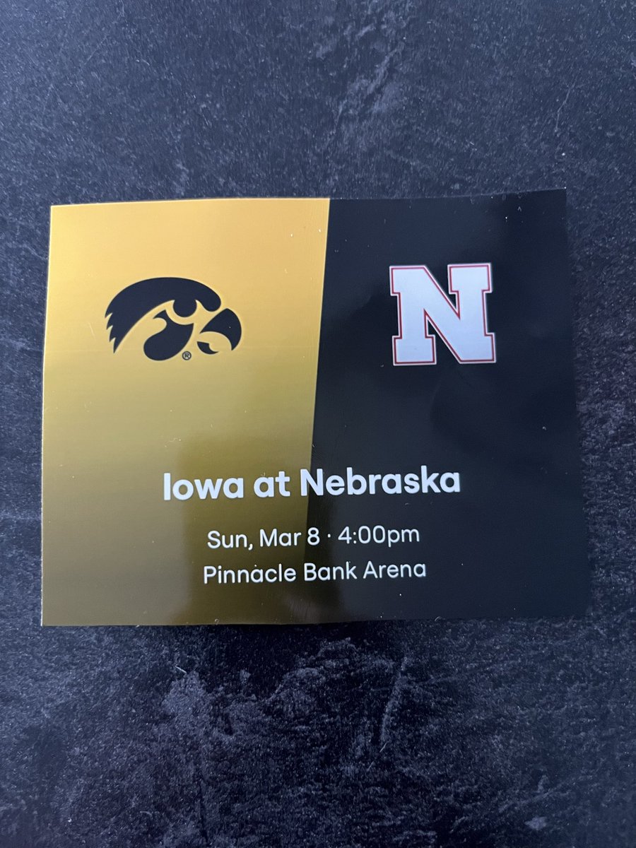 I have 2 tickets for sale for the Iowa at Nebraska men’s basketball game this Sunday, March 8th at 4pm. Section 218, Row 1. $240 a piece.

Let me know if you’re interested!

#GBR #Nebrasketball
