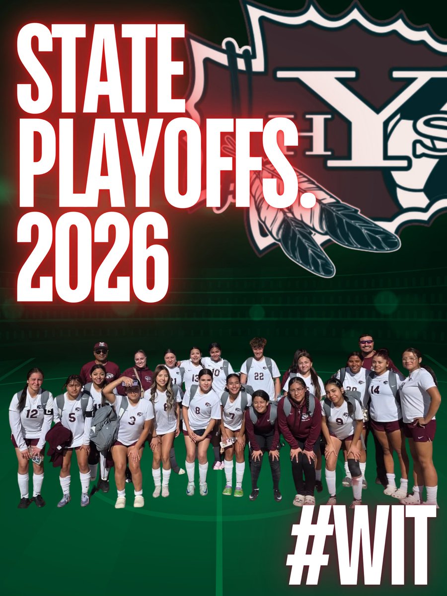 Ysleta_W_Soccer's tweet image. Qualified for the Texas State Playoffs ❤️‍🔥 #WIT @YsletaHS @YISDAthletics1 @enevarez99 @50_50Pod @Prep1USA #OneTribe