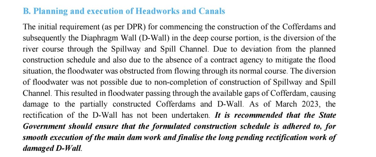 Kairatabadhero's tweet photo. CAG Clearly pointed out construction of cofferdam and diaphragm wall without the completion of spillway is the main reason for the damage of Diaphragm wall 

Inkosari mee paper lo jagan meeda tosesi ruddukondi chethagani daddammalu https://t.co/7kBWPOlHG6