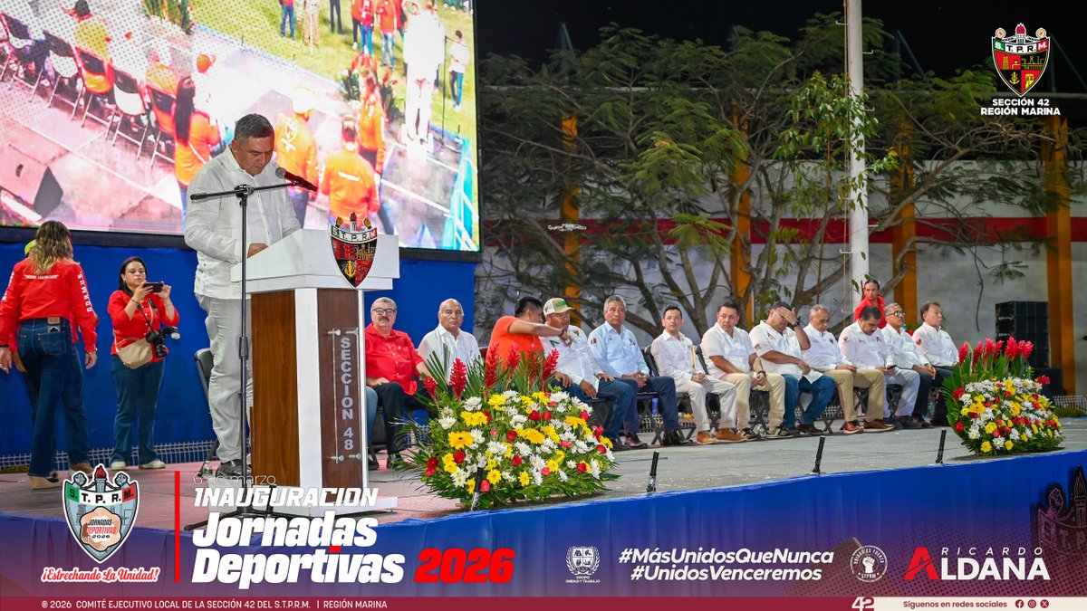 La Sección 42 presente en la inauguración de las Jornadas Deportivas 2026 – Zona Sureste.

#SomosSTPRM
#MásUnidosQueNunca
#UnidosVenceremos
<a href="/lgps03101/">@lgps0310</a>
<a href="/MarcoAzuara1/">Marco Azuara</a>
