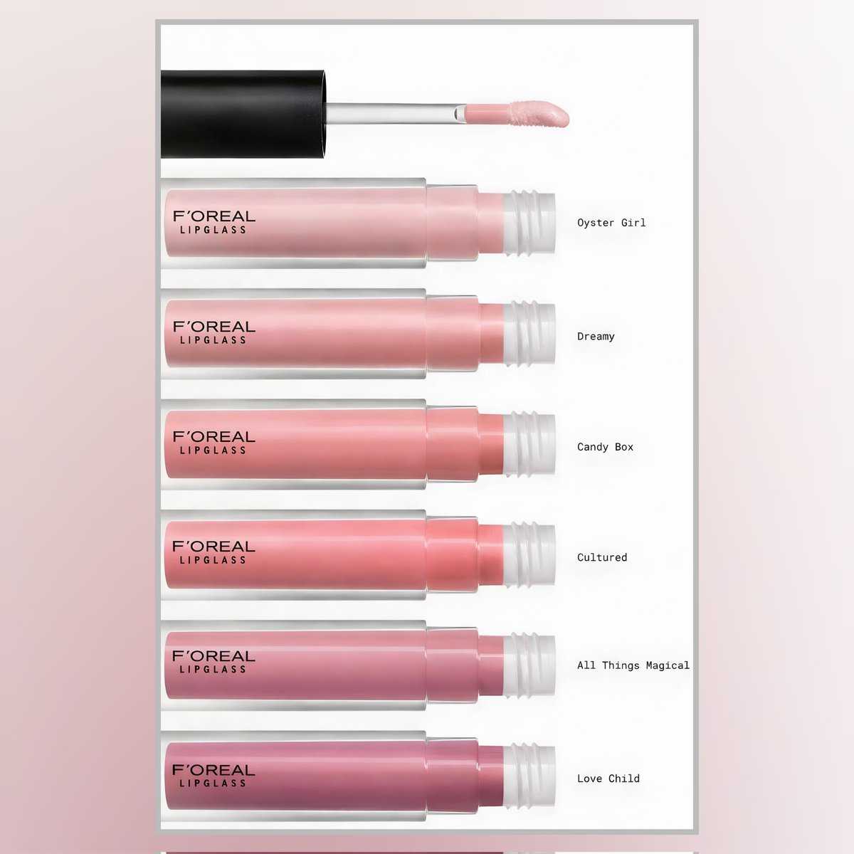 Turn heads with the shine that speaks luxury.
F'OREAL Lipglass gives your lips a rich, glossy glow with a smooth and comfortable feel.
Available in 19 beautiful shades designed to match every style..from soft everyday glam to bold night looks.
Shine brighter.
Look stunning.