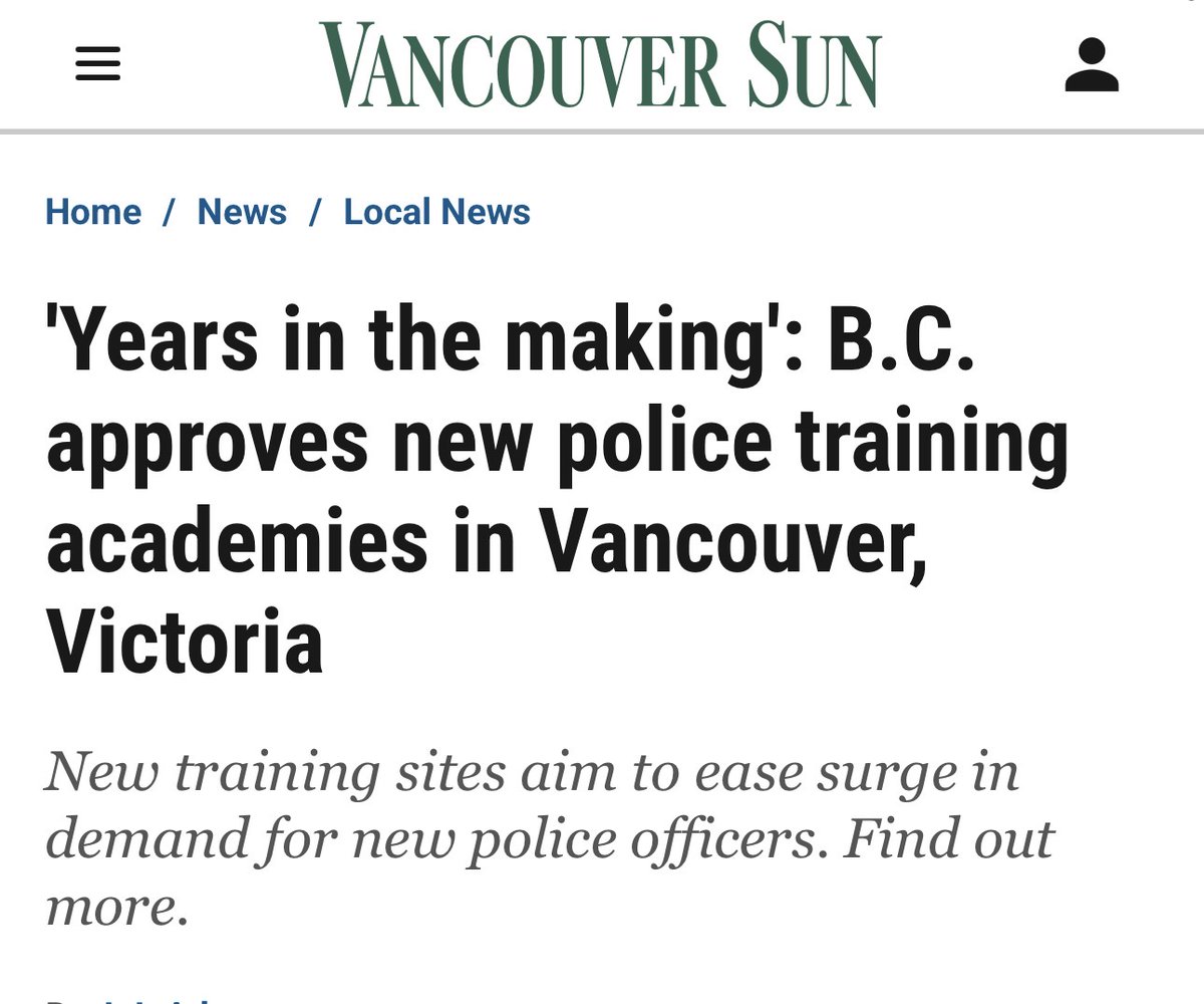 elenoresturko's tweet photo. Congratulations to Victoria and Vancouver on their new training academies. 

I am optimistic these additional training sites will help solve the HR challenges in our region. I am also hopeful that additional spaces at the JIBC will benefit Surrey as our Surrey Police Service continues to recruit new officers. 

https://t.co/9PiSY15lcL