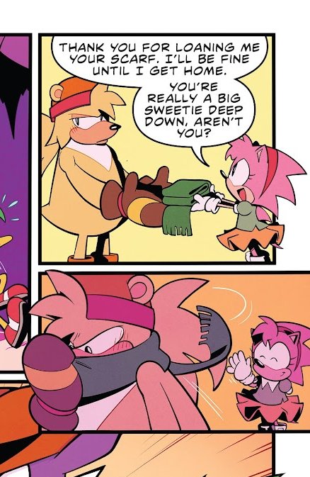 king0fsasss's tweet photo. LOOK HOW THEY WERE PAIRED TOGETHER THE WHOLE COMIC OF SEASOND OF CHAOS LIKE THATS SO CUTE, AND HOW HE LOOKED INTIMIDATING OVER AMY BEFORE LOOKING SOFT AS SHES THE ONLY ONE WHO HE CAN FEEL HER HITS FROM, PLUS SHE COMFORTED HIM WHEN HE COULDNT SMASH THE DOOR SEGA COME ON #barkamy https://t.co/vfv3rE4qiE