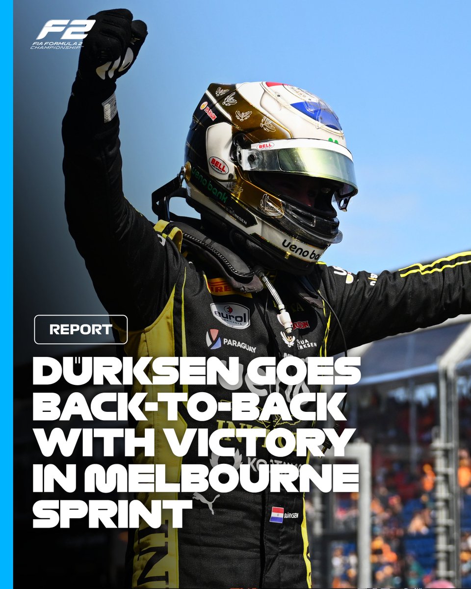 Joshua Dürksen goes back-to-back with victory in Melbourne Sprint 🏆🏆

Click the link to see how it all unfolded 👉 fiaformula2.com/Latest/5WC0TF3…

#F2 #AusGP