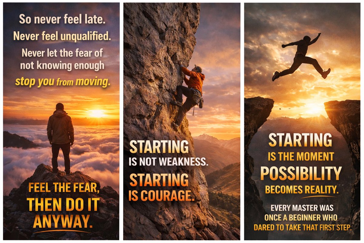 #NO_ONE_EVER_STARTS_AT_THEIR_COMFORT_TIME🐦‍🔥🐦‍🔥🐦‍🔥.
GOOD MORNING 🌄 🌄 MUTUALS.

What if I tell you that whatever time you start is the right time?

No one ever began the journey fully comfortable or with broad knowledge. 

Every expert you admire today once stood at the